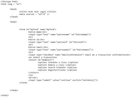 html and javascript sample code
