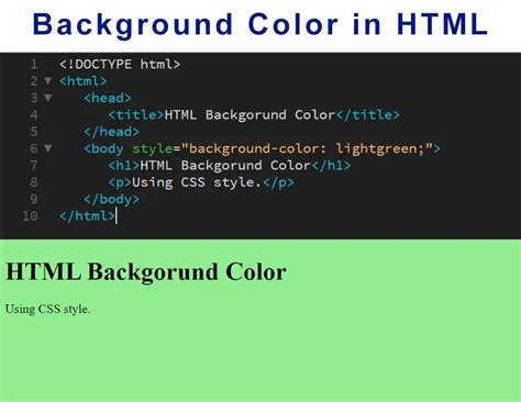 html body background color example