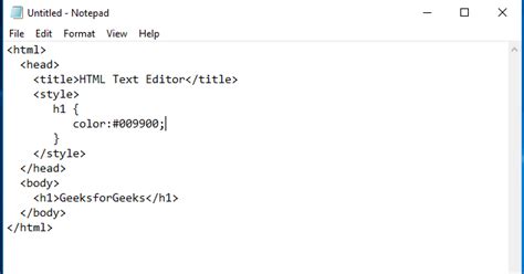 html code editor example