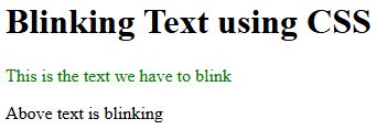 html code for blinking text color w3schools