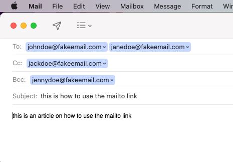 html code for email link example