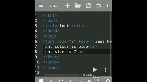 html code for increase font size