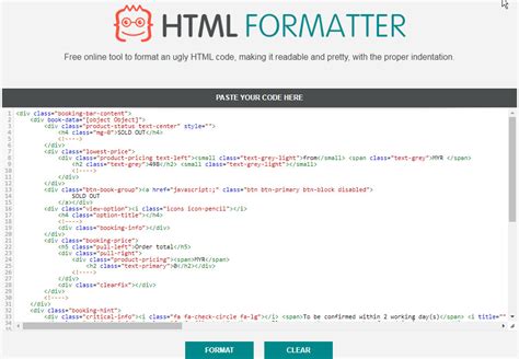 html code style formatter