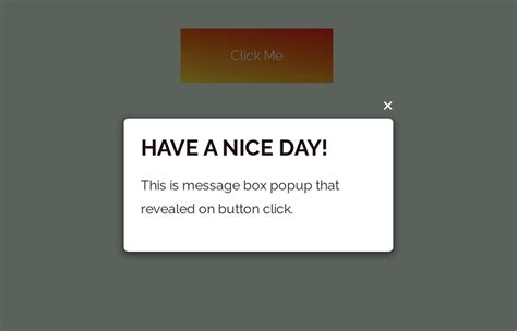 html code to display message box on button click