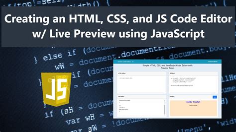 html css and js editor