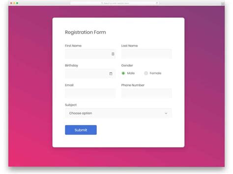 html css input form examples