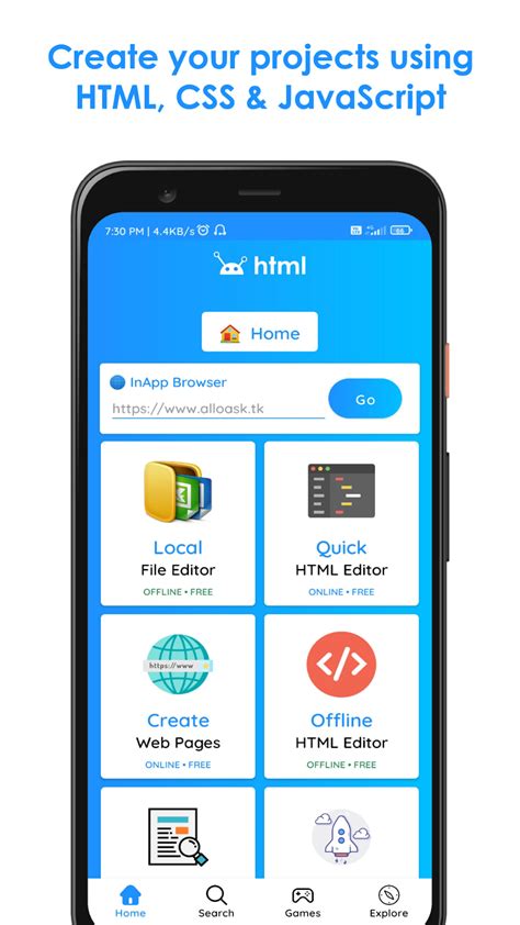html css javascript editor for android