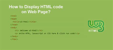 html display code in web page