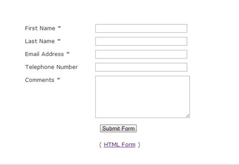 html form code without css