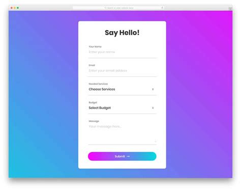 html form design examples