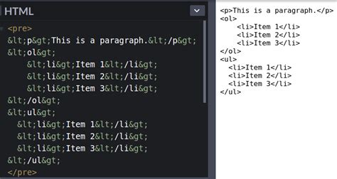 html how to display code as text