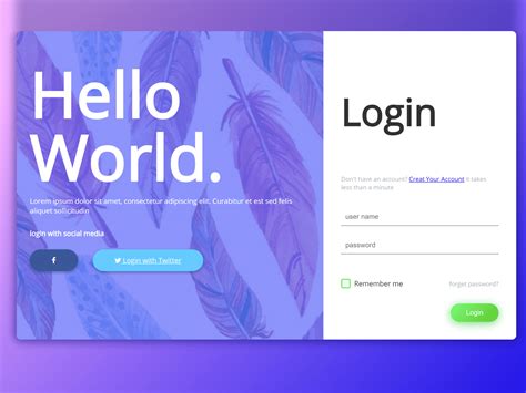 html login page examples with source code