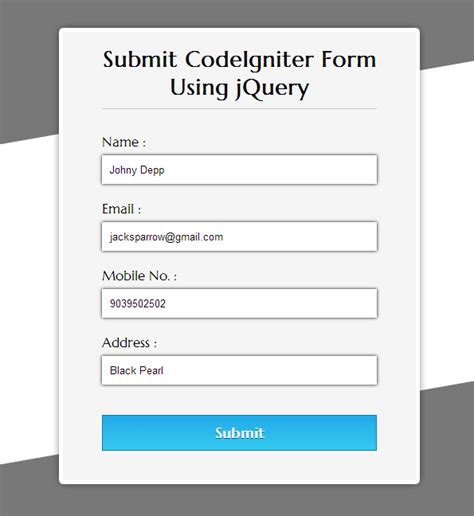html submit form template