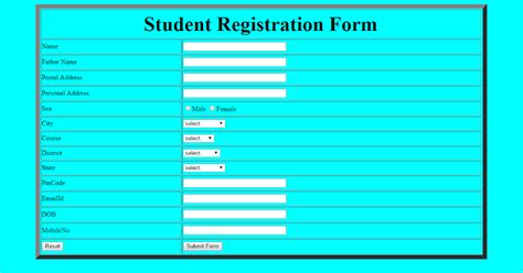 html table form example