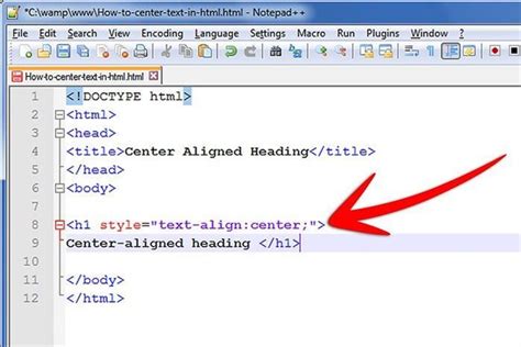 html tag for text alignment