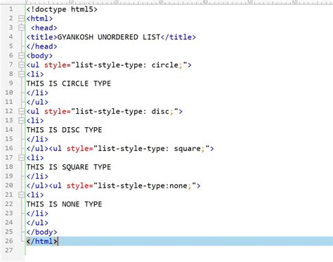 html unordered list bullet types