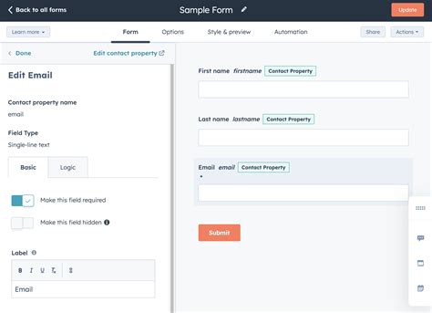 hubspot form api example