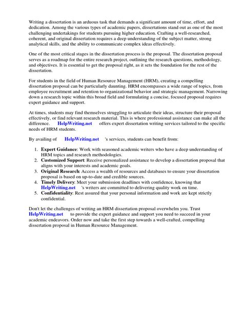 human resource management dissertation examples