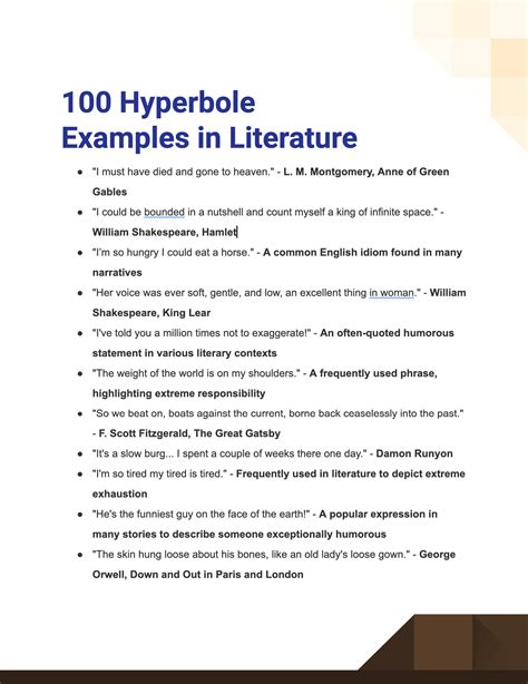 hyperbole examples in literature with explanation