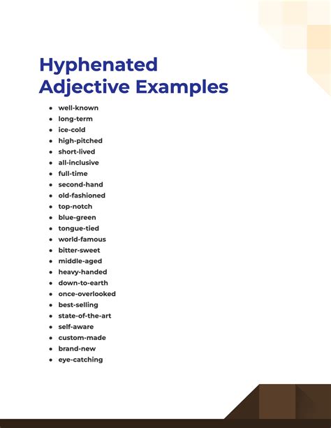 hyphenated words examples with answers