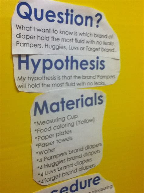 hypothesis questions for science fair projects