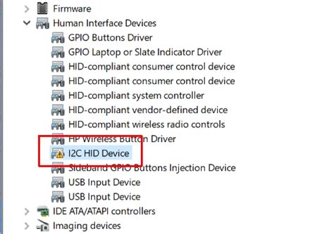 i2c hid device driver error code 10
