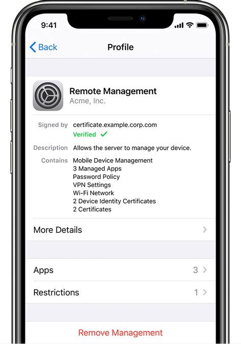iOS Device Management Profile