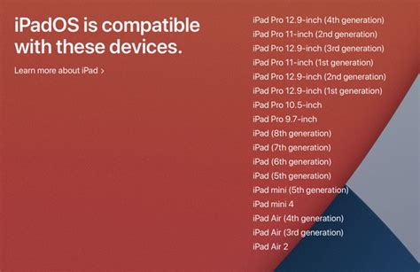 iPad generation compatibility for iOS 14