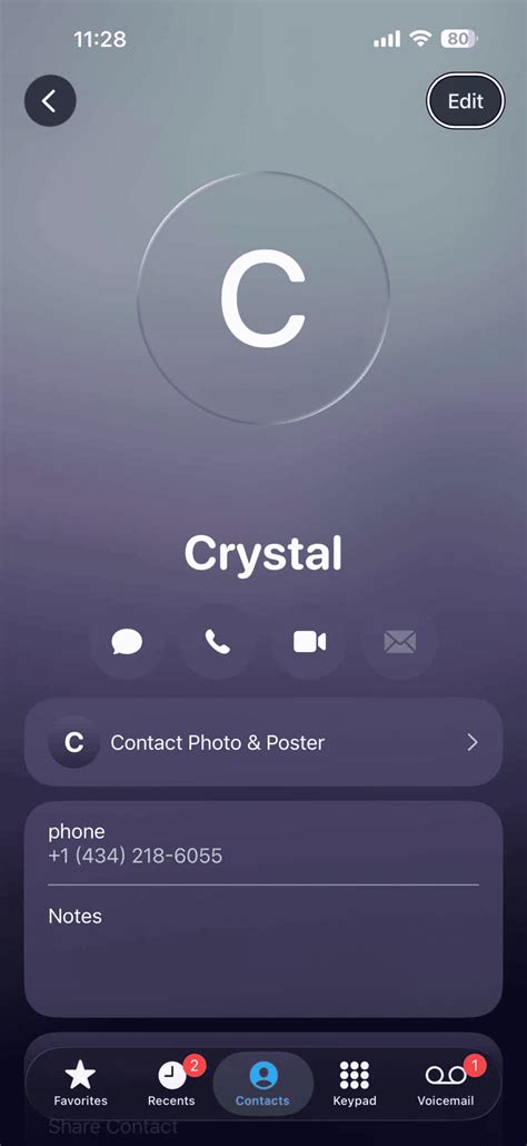 iPhone Contact Edit