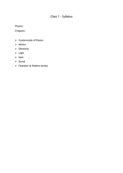 icse class 7 syllabus physics