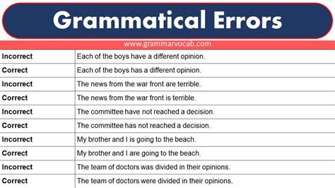 identify and correct grammatical errors in sentences