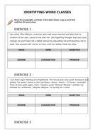 identify word classes exercises with answers