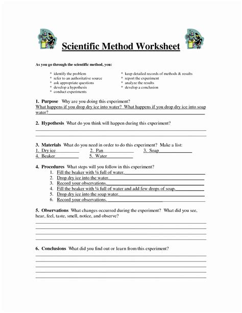 identifying the steps of the scientific method worksheet answer key