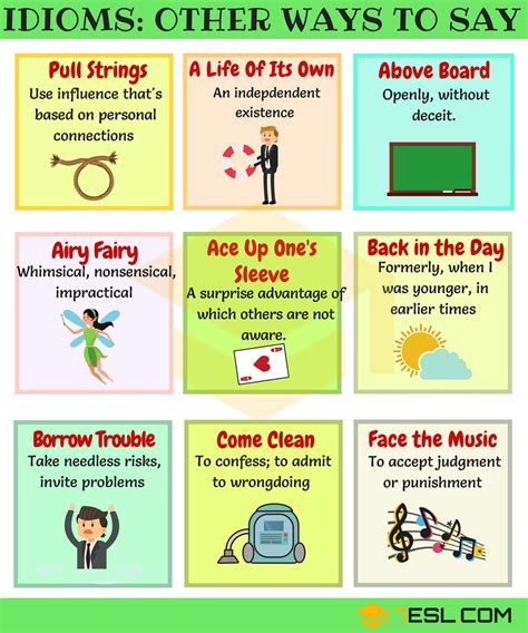 idiomatic expressions examples for students