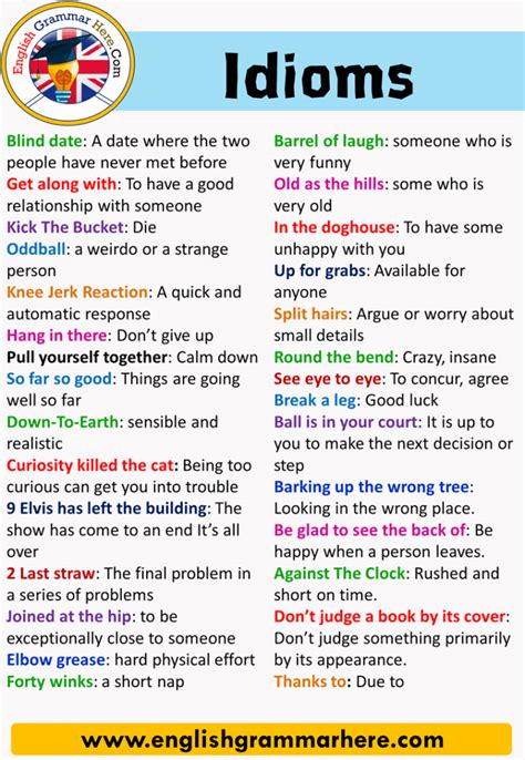 idiomatic expressions examples pdf