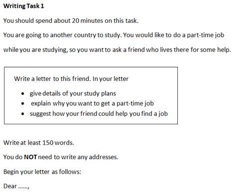 ielts letter writing topics with answers