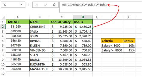 if and statement in excel example