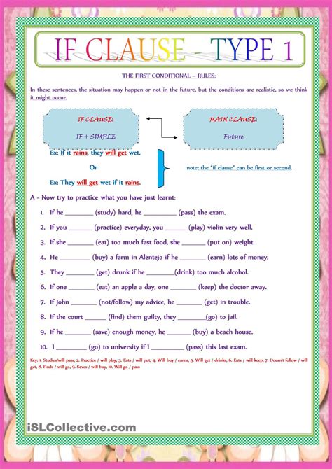 if clauses exercises for class 7 with answers