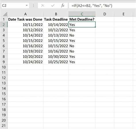 if condition in excel formula for date