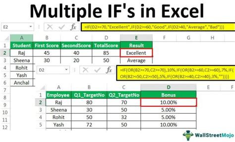 if function in excel with multiple conditions and multiple results