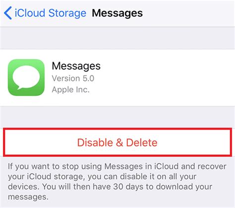 if i delete messages from icloud will they delete from my phone