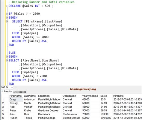 if statement in sql server