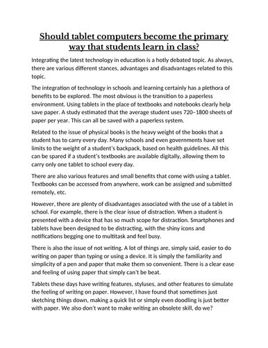 igcse argumentative writing examples