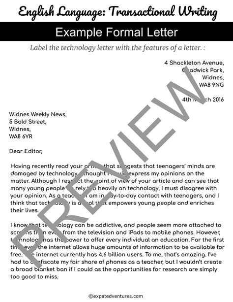 igcse letter writing questions