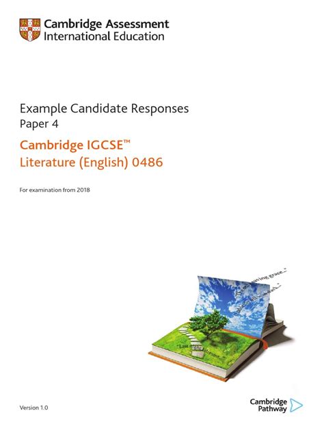igcse literature example candidate responses