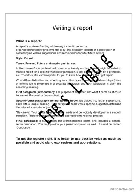 igcse report writing format pdf