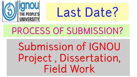 ignou dissertation submission date