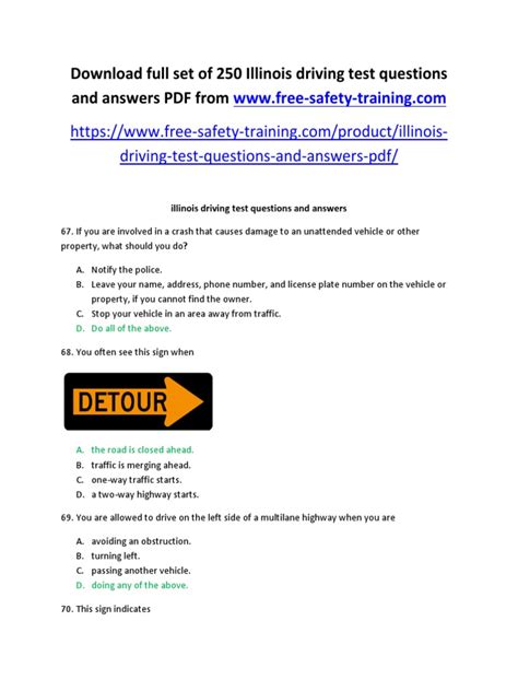 illinois driving test questions and answers pdf in spanish