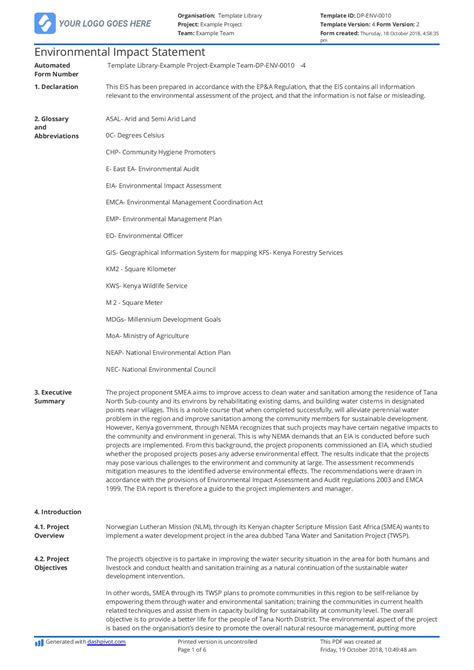 impact statement examples