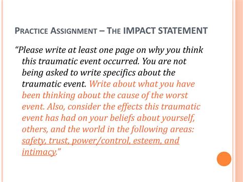 impact statement examples cpt